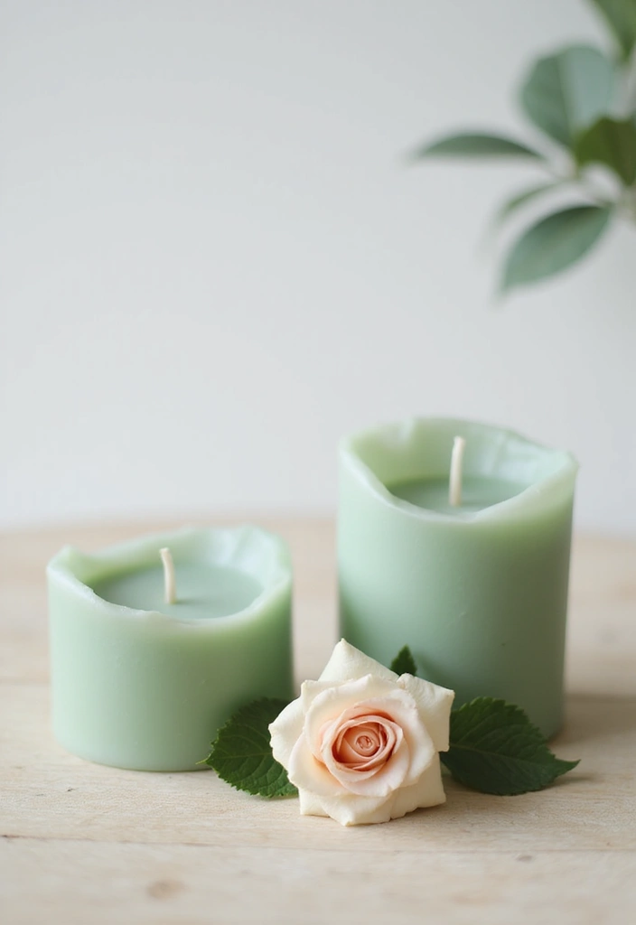 25 Sage Green Candle Decor Ideas for Calm and Trendy Spaces 20 25 Sage Green Candle Decor Ideas for Calm and Trendy Spaces - 6. Minimalist Sage Green Candle Arrangement