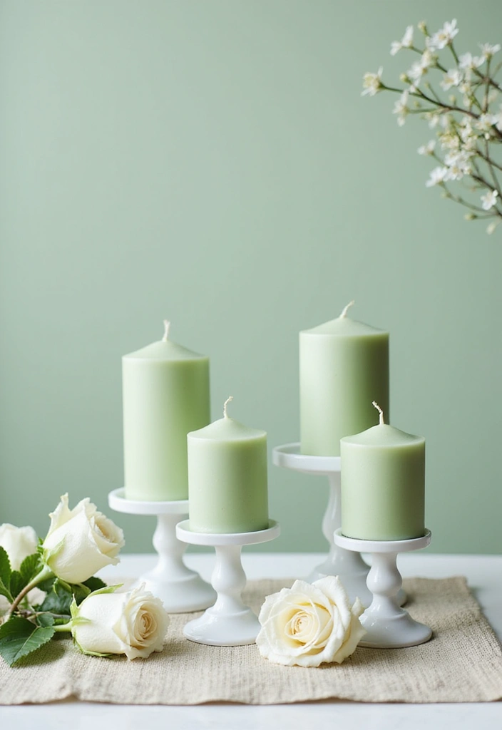 25 Sage Green Candle Decor Ideas for Calm and Trendy Spaces 27 25 Sage Green Candle Decor Ideas for Calm and Trendy Spaces - 7. Sage Green and White Fusion