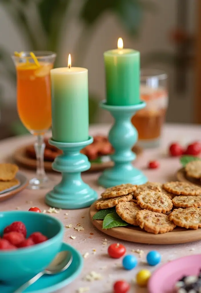 25 Turquoise Candle Holder Decor Ideas That Pop with Color 45 25 Turquoise Candle Holder Decor Ideas That Pop with Color - 17. Fun Family Game Night Setup