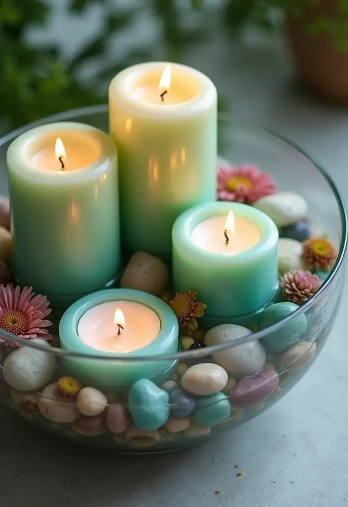 25 Turquoise Candle Holder Decor Ideas That Pop with Color 59 25 Turquoise Candle Holder Decor Ideas That Pop with Color - 19. Unique Floating Candle Display