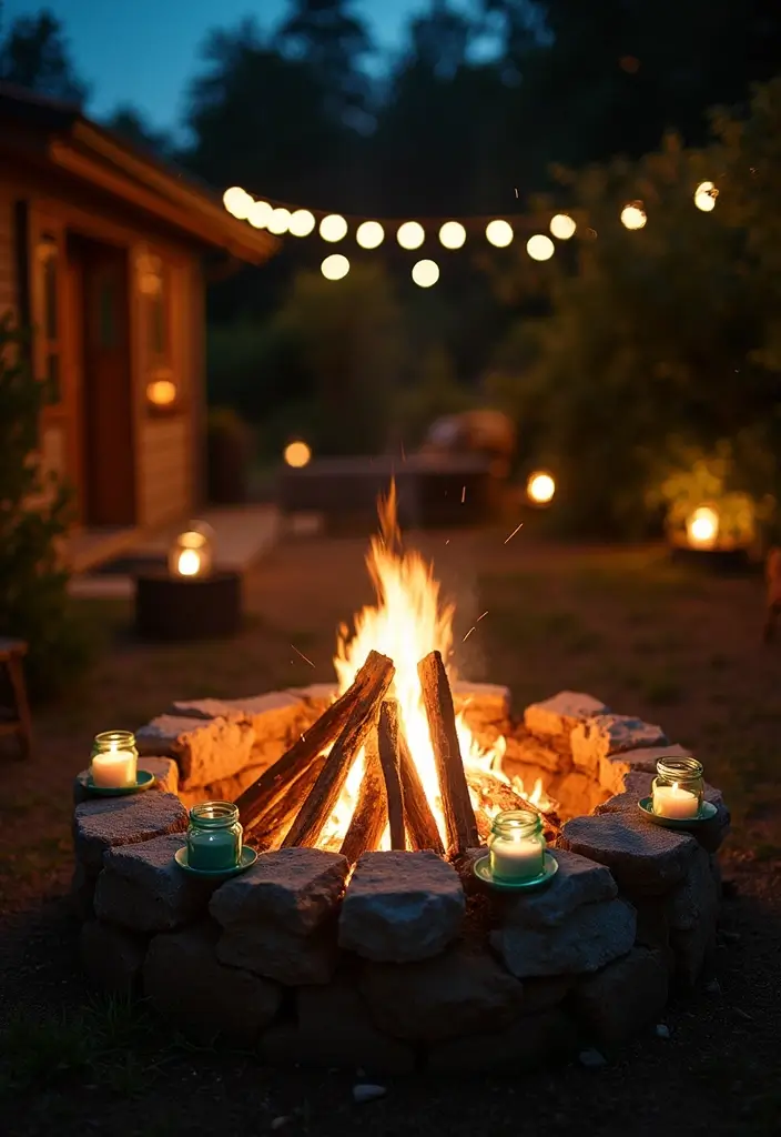 25 Turquoise Candle Holder Decor Ideas That Pop with Color 69 25 Turquoise Candle Holder Decor Ideas That Pop with Color - 21. Outdoor Bonfire Accents