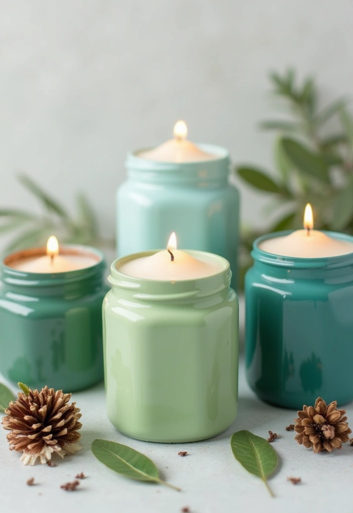 25 Turquoise Candle Holder Decor Ideas That Pop with Color 70 25 Turquoise Candle Holder Decor Ideas That Pop with Color - 22. Quirky Upcycled Jar Candles