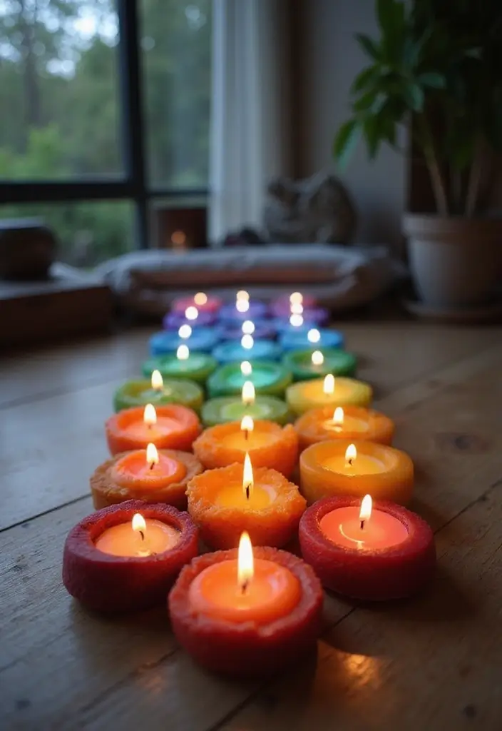 25 Unique Candle Shape Ideas for Eye-Catching Home Decor 77 25 Unique Candle Shape Ideas for Eye-Catching Home Decor - 13. Chakra Candles