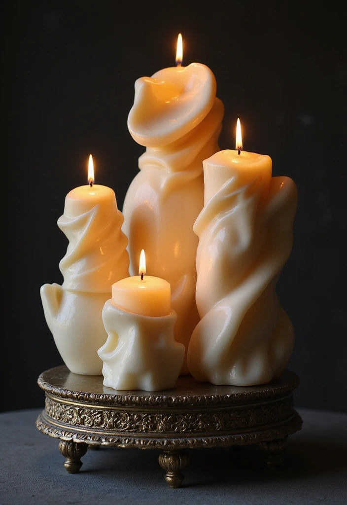 25 Unique Candle Shape Ideas for Eye-Catching Home Decor 9 25 Unique Candle Shape Ideas for Eye-Catching Home Decor - 3. Sculptural Designs