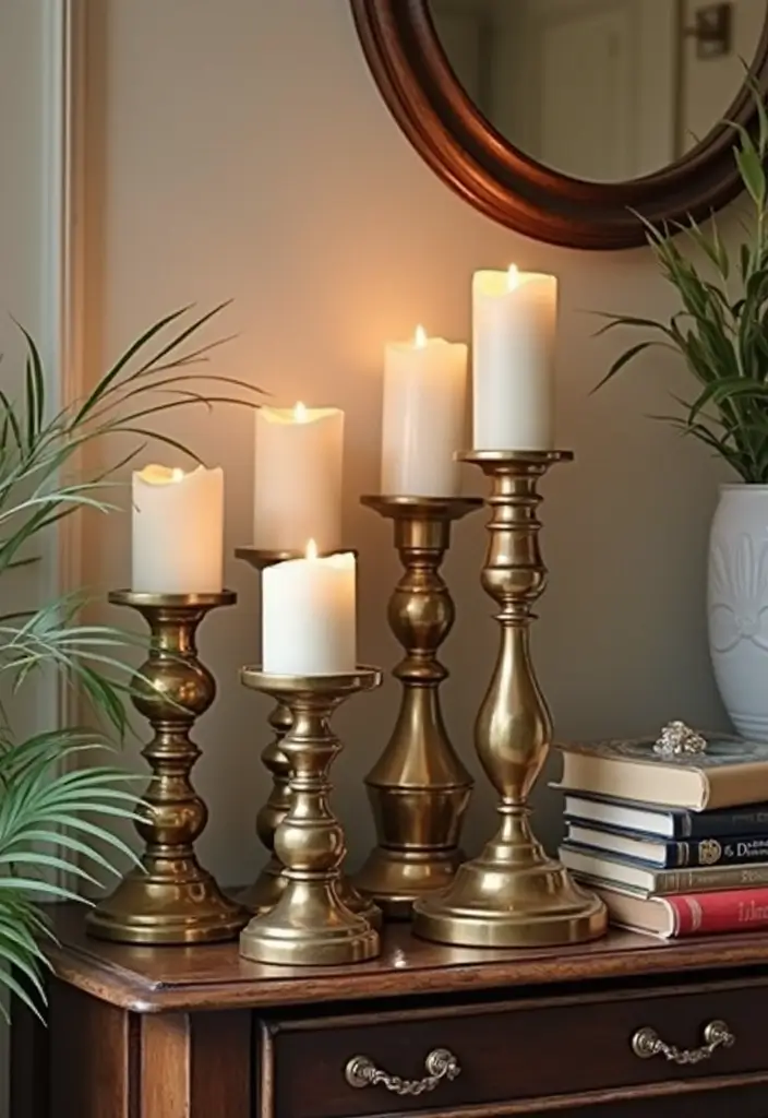 26 Buddha Candle Holder Decor Ideas for Peaceful Interiors 10 26 Buddha Candle Holder Decor Ideas for Peaceful Interiors - 4. Vintage Brass Candle Holders