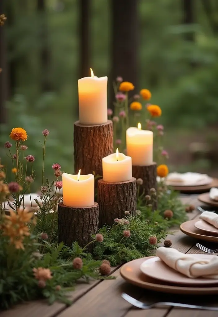 26 Wooden Candle Holder Decor Ideas for Rustic and Earthy Spaces 1 26 Wooden Candle Holder Decor Ideas for Rustic and Earthy Spaces - 1. Rustic Log Candle Holders