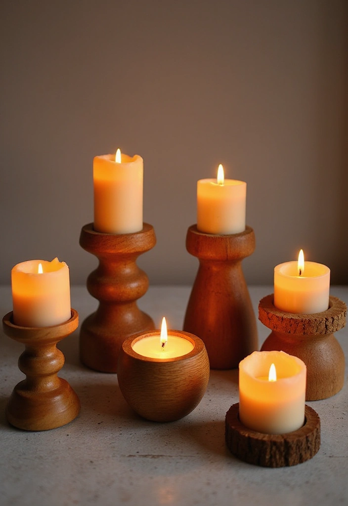 26 Wooden Candle Holder Decor Ideas for Rustic and Earthy Spaces 82 26 Wooden Candle Holder Decor Ideas for Rustic and Earthy Spaces - 14. Wooden Candle Holders in Unique Shapes
