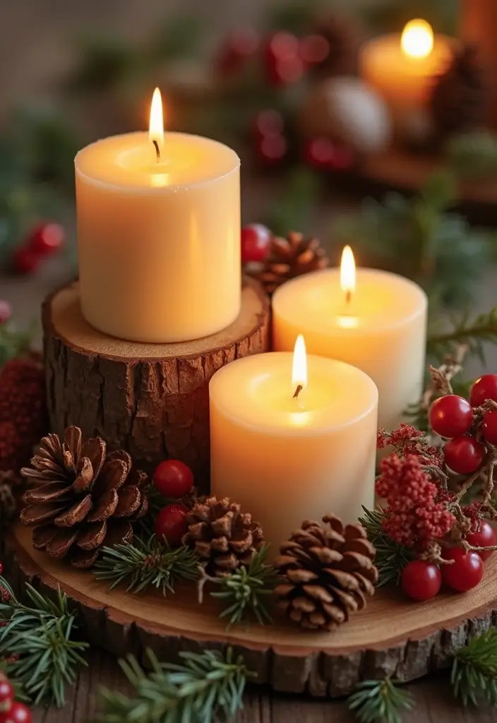 26 Wooden Candle Holder Decor Ideas for Rustic and Earthy Spaces 118 26 Wooden Candle Holder Decor Ideas for Rustic and Earthy Spaces - 20. Candle Holders with Seasonal Themes