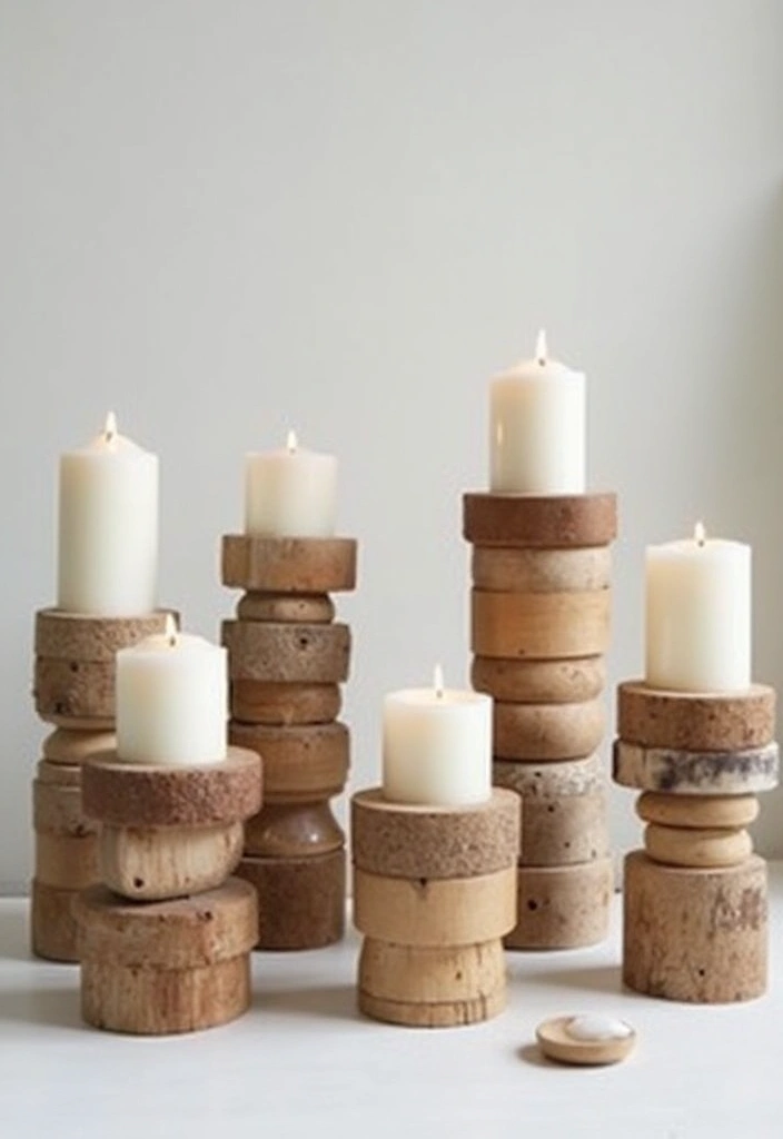 26 Wooden Candle Holder Decor Ideas for Rustic and Earthy Spaces 146 26 Wooden Candle Holder Decor Ideas for Rustic and Earthy Spaces - 24. Candle Holders with Upcycled Materials