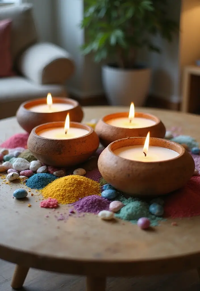 27 Candle Decor Ideas for Coffee Tables That Elevate the Room 55 27 Candle Decor Ideas for Coffee Tables That Elevate the Room - 13. Candle with Decorative Bowls