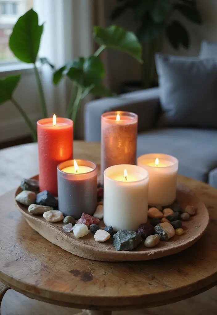 27 Candle Decor Ideas for Coffee Tables That Elevate the Room 70 27 Candle Decor Ideas for Coffee Tables That Elevate the Room - 20. Artistic Candle Displays