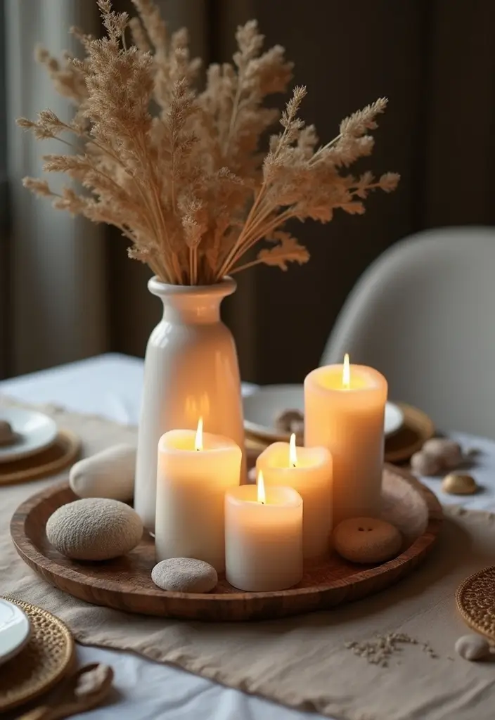 27 Candlestick Decor Ideas for Dining Tables That Impress Guests 55 27 Candlestick Decor Ideas for Dining Tables That Impress Guests - 17. Decorative Tray Centerpieces