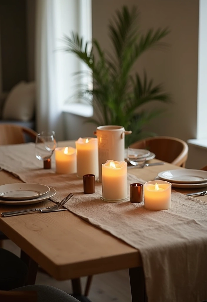 27 Candlestick Decor Ideas for Dining Tables That Impress Guests 65 27 Candlestick Decor Ideas for Dining Tables That Impress Guests - 19. Eco-Friendly Table Runners