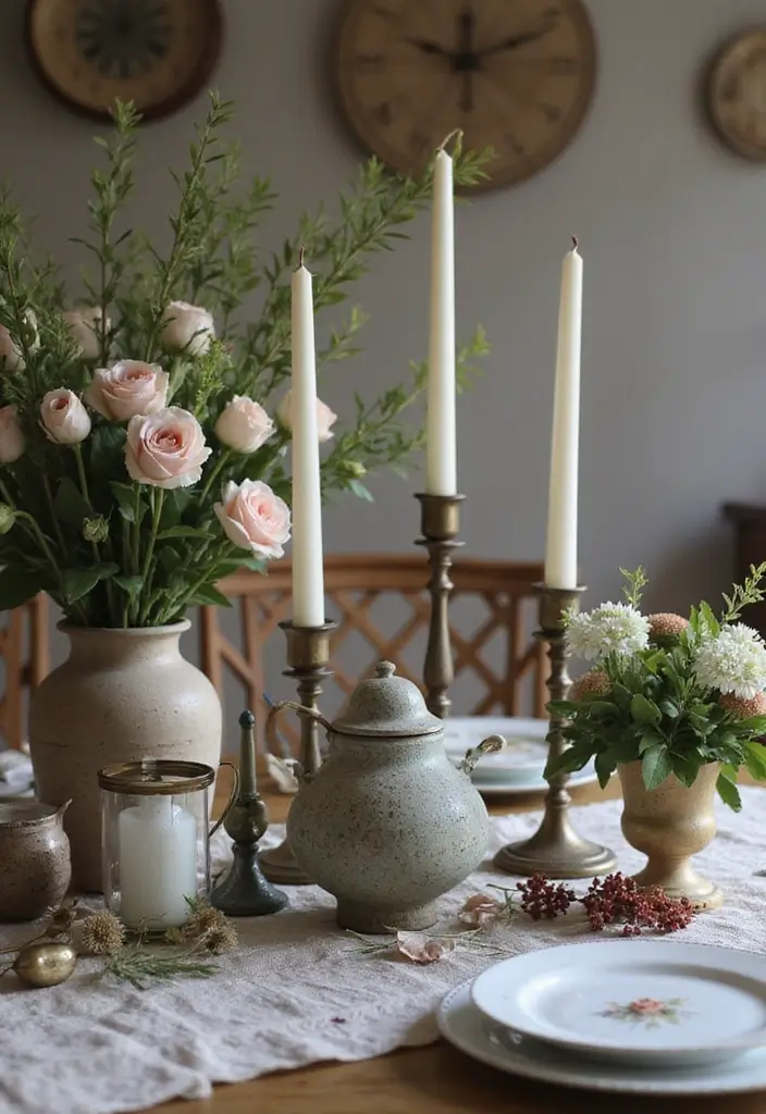 27 Candlestick Decor Ideas for Dining Tables That Impress Guests 69 27 Candlestick Decor Ideas for Dining Tables That Impress Guests - 21. Vintage Finds and Family Heirlooms
