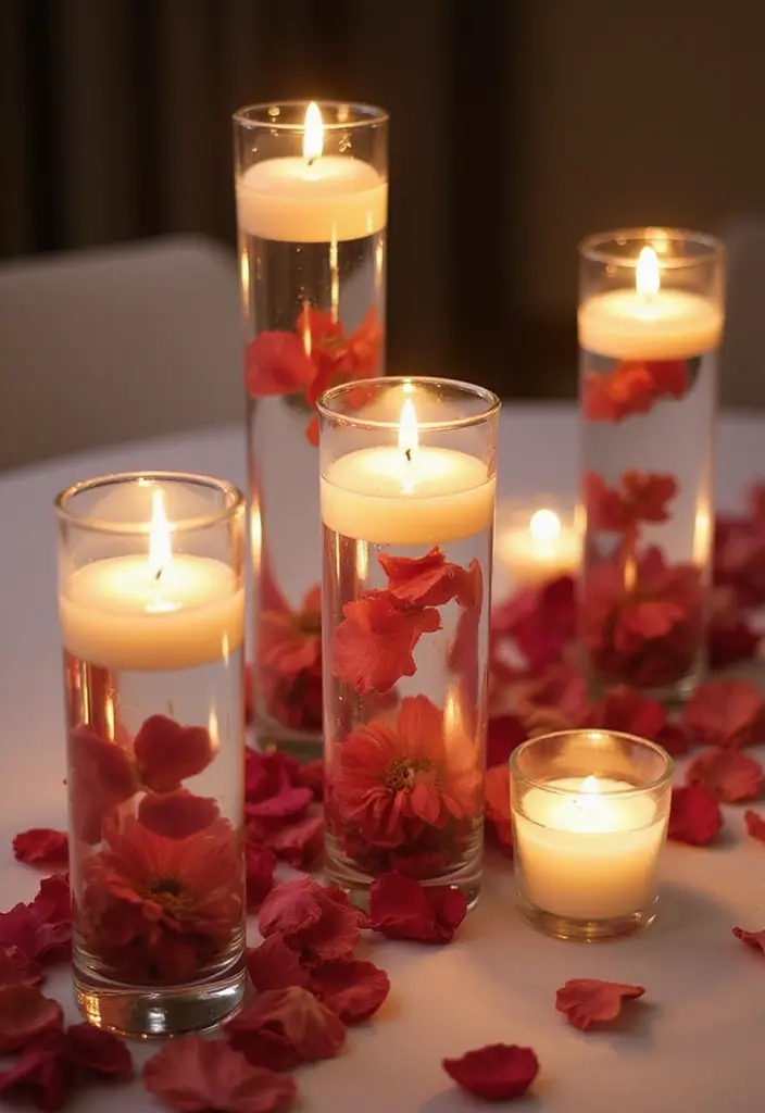 27 Candlestick Decor Ideas for Dining Tables That Impress Guests 83 27 Candlestick Decor Ideas for Dining Tables That Impress Guests - 23. Floating Candle Displays in Clear Vases
