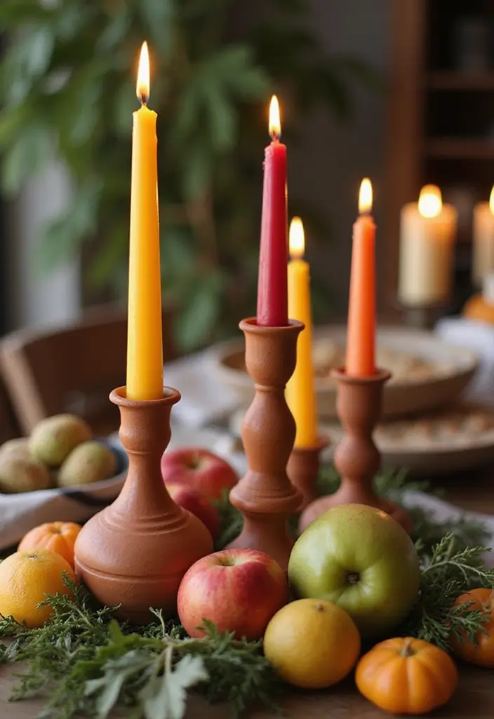 27 Candlestick Decor Ideas for Dining Tables That Impress Guests 14 27 Candlestick Decor Ideas for Dining Tables That Impress Guests - 6. Terracotta Candlestick Holders