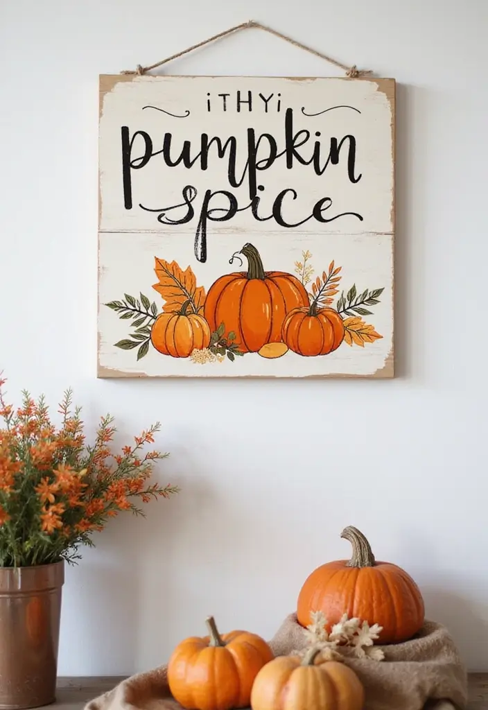 27 Fall Kitchen Decor Ideas with Pumpkins and Candles You’ll Love 37 27 Fall Kitchen Decor Ideas with Pumpkins and Candles You’ll Love - 13. DIY Pumpkin Spice Wall Hanging