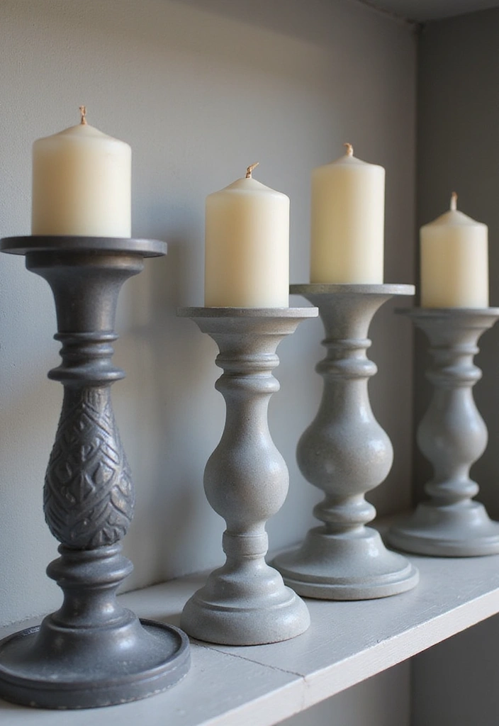 27 Grey Candle Holder Decor Ideas for Minimalist Homes 82 27 Grey Candle Holder Decor Ideas for Minimalist Homes - 20. Unique Candle Holders