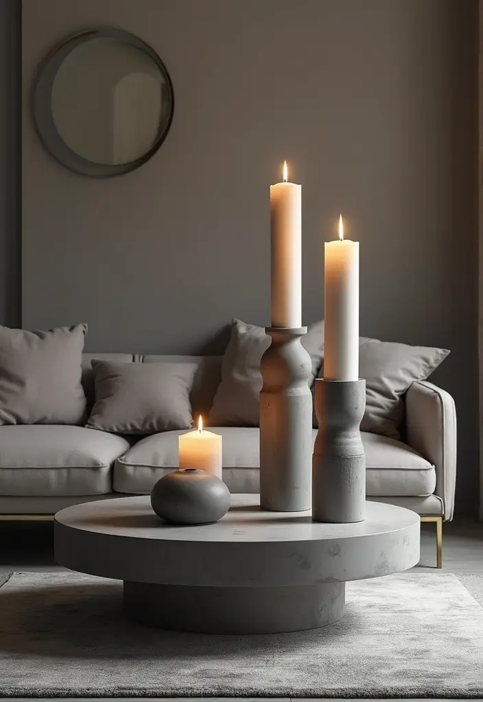 27 Grey Candle Holder Decor Ideas for Minimalist Homes 91 27 Grey Candle Holder Decor Ideas for Minimalist Homes - 23. Candle Holders as Functional Art