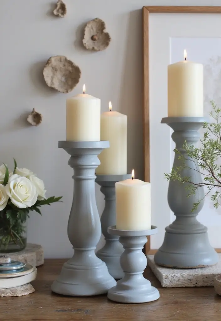 27 Grey Candle Holder Decor Ideas for Minimalist Homes 99 27 Grey Candle Holder Decor Ideas for Minimalist Homes - 25. Artistic Curation with Candle Holders