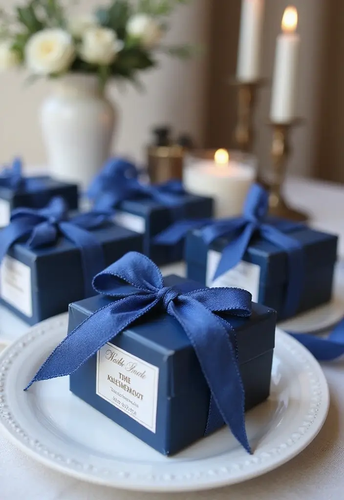 27 Paris-Themed Candle and Lamp Decor Ideas for Romantic Rooms 74 27 Paris-Themed Candle and Lamp Decor Ideas for Romantic Rooms - 24. Navy Blue Candle Favors