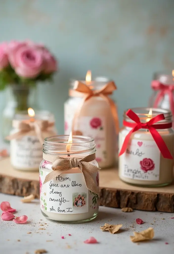 27 Valentine Candle Decor Ideas and Easy DIY Inspirations 42 27 Valentine Candle Decor Ideas and Easy DIY Inspirations - 14. Candle Jars with Personal Touches