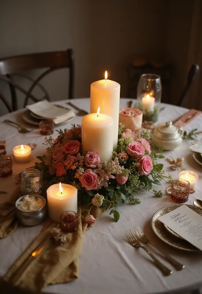 27 Valentine Candle Decor Ideas and Easy DIY Inspirations 53 27 Valentine Candle Decor Ideas and Easy DIY Inspirations - 19. Sweetheart Table Arrangement