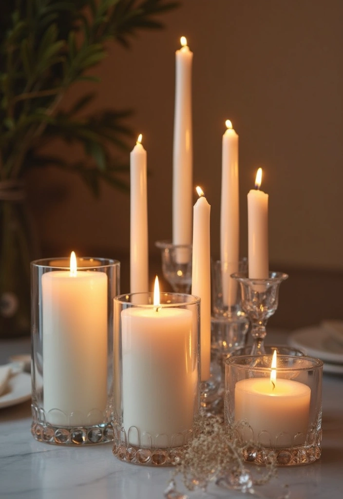 27 Valentine Candle Decor Ideas and Easy DIY Inspirations 60 27 Valentine Candle Decor Ideas and Easy DIY Inspirations - 24. Candle and Glass Arrangement