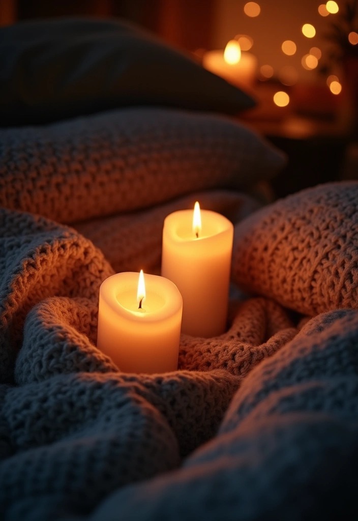 27 Valentine Candle Decor Ideas and Easy DIY Inspirations 63 27 Valentine Candle Decor Ideas and Easy DIY Inspirations - 27. Candlelit Movie Night Setup