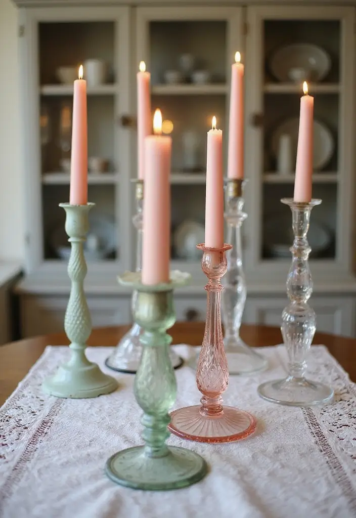 27 Valentine Candle Decor Ideas and Easy DIY Inspirations 18 27 Valentine Candle Decor Ideas and Easy DIY Inspirations - 4. Vintage Candlestick Holders