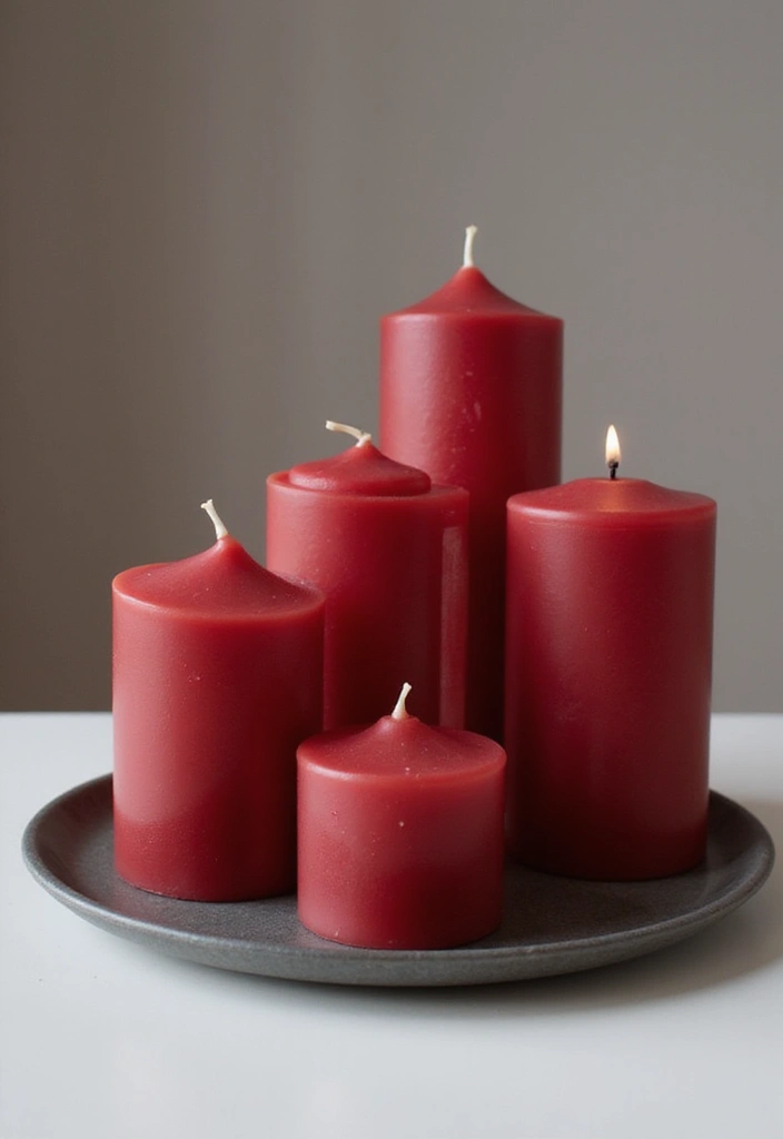 27 Valentine Candle Decor Ideas and Easy DIY Inspirations 26 27 Valentine Candle Decor Ideas and Easy DIY Inspirations - 6. Monochrome Candle Arrangements