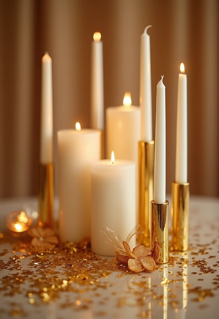 27 Valentine Candle Decor Ideas and Easy DIY Inspirations 27 27 Valentine Candle Decor Ideas and Easy DIY Inspirations - 7. Glistening Gold Taper Candle Holders