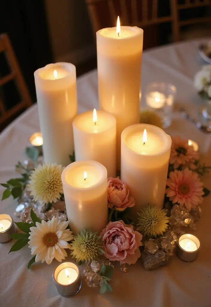 27 Valentine Candle Decor Ideas and Easy DIY Inspirations 31 27 Valentine Candle Decor Ideas and Easy DIY Inspirations - 9. Layered Candle Displays