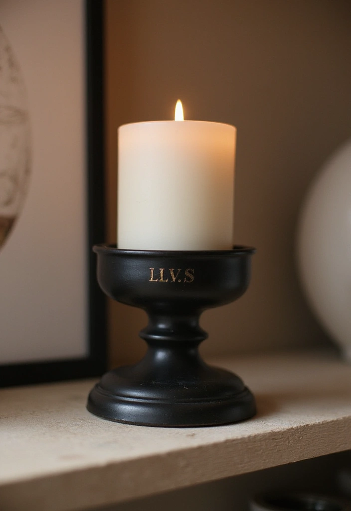 28 Black Candle Holder Decor Ideas for a Modern Bold Aesthetic - 13. Candle Holders with Personalized Touches