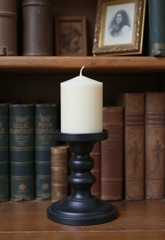28 Black Candle Holder Decor Ideas for a Modern Bold Aesthetic - 5. Vintage-Inspired Black Candle Holders