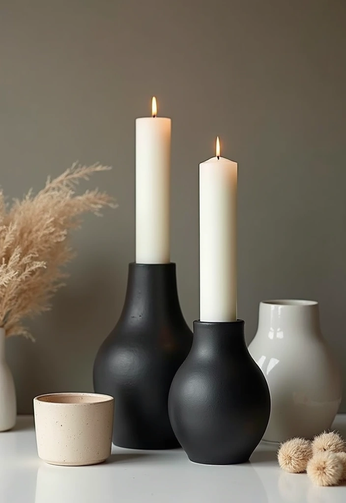 28 Black Candle Holder Decor Ideas for a Modern Bold Aesthetic - 6. Unique Candle Holder Styles