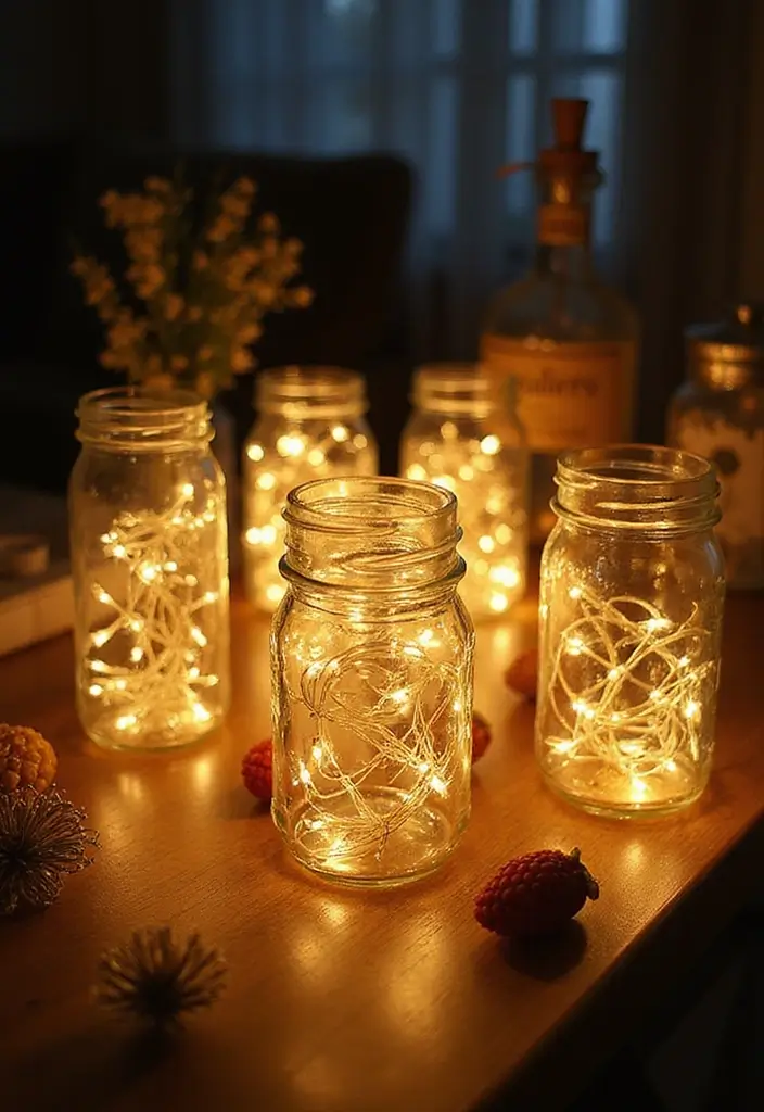 28 Candle Holder Decor Ideas for Every Style of Home 23 28 Candle Holder Decor Ideas for Every Style of Home - 11. Fairy Light Jars