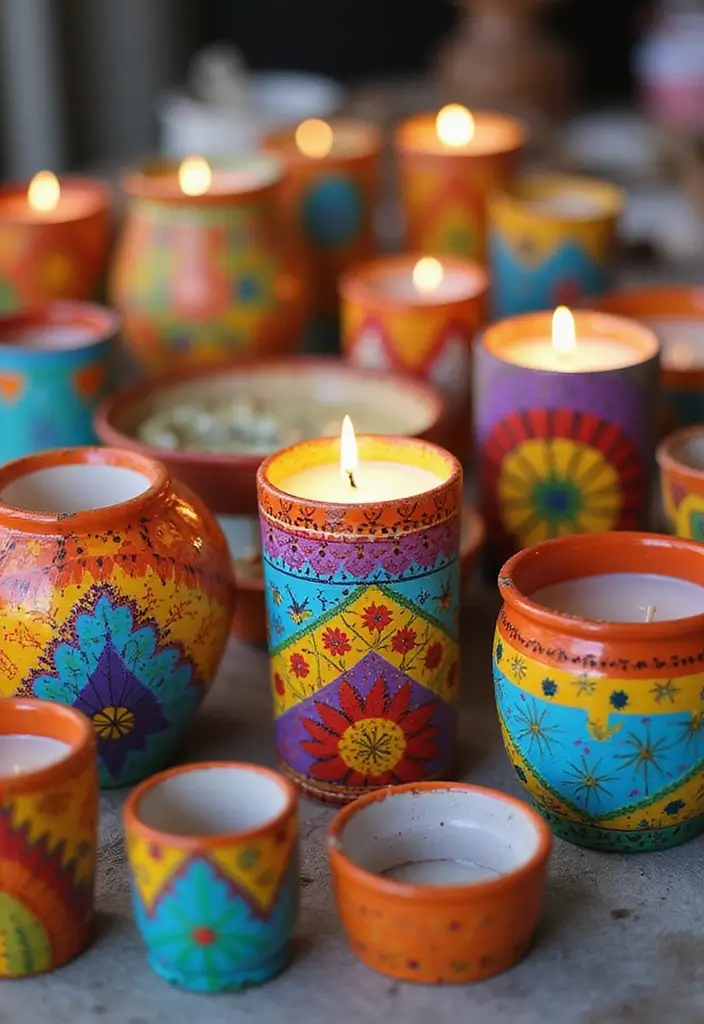 28 Candle Holder Decor Ideas for Every Style of Home 30 28 Candle Holder Decor Ideas for Every Style of Home - 16. Hand-Painted Candle Holders