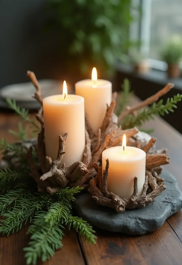 28 Candle Holder Decor Ideas for Every Style of Home 34 28 Candle Holder Decor Ideas for Every Style of Home - 20. Nature-Inspired Holders