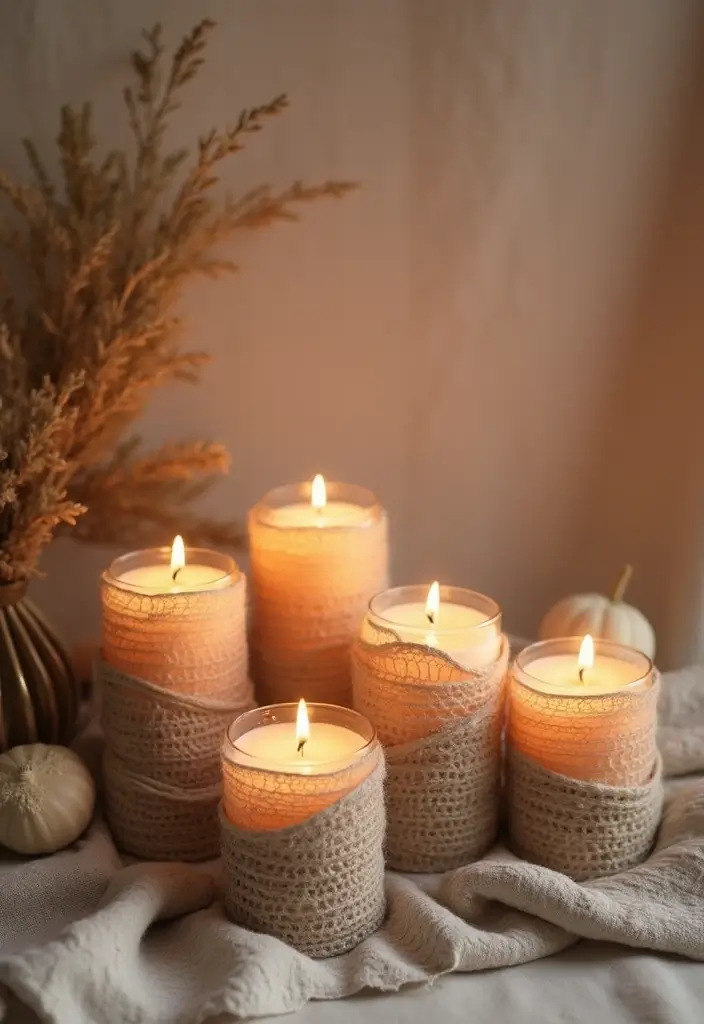 28 Candle Holder Decor Ideas for Every Style of Home 61 28 Candle Holder Decor Ideas for Every Style of Home - 25. Candle Holders with Textured Fabrics