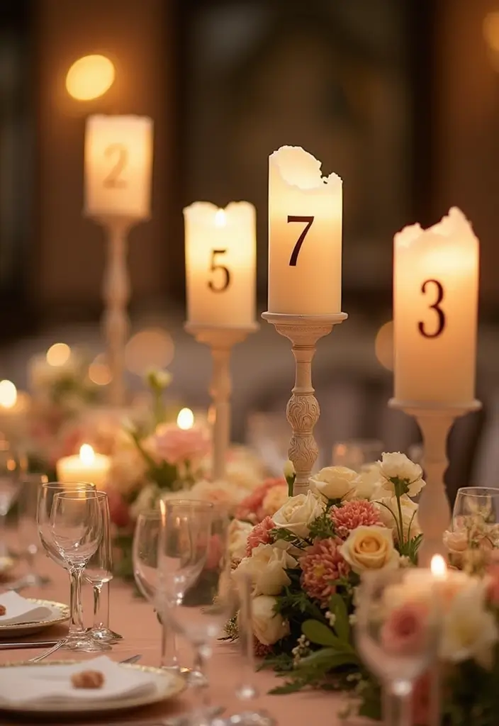 28 Candle Holder Decor Ideas for Every Style of Home 78 28 Candle Holder Decor Ideas for Every Style of Home - 28. Candle Holders as Table Numbers