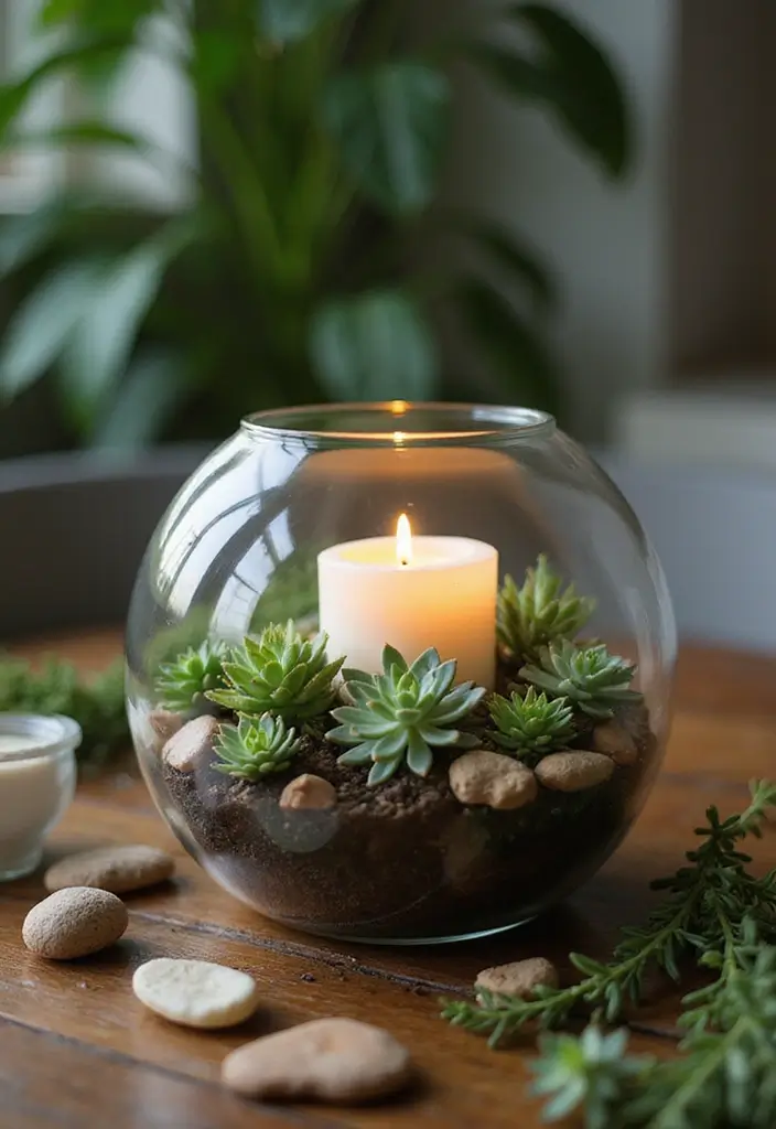 28 Candle Holder Decor Ideas for Every Style of Home 8 28 Candle Holder Decor Ideas for Every Style of Home - 4. DIY Terrarium Candle Holders