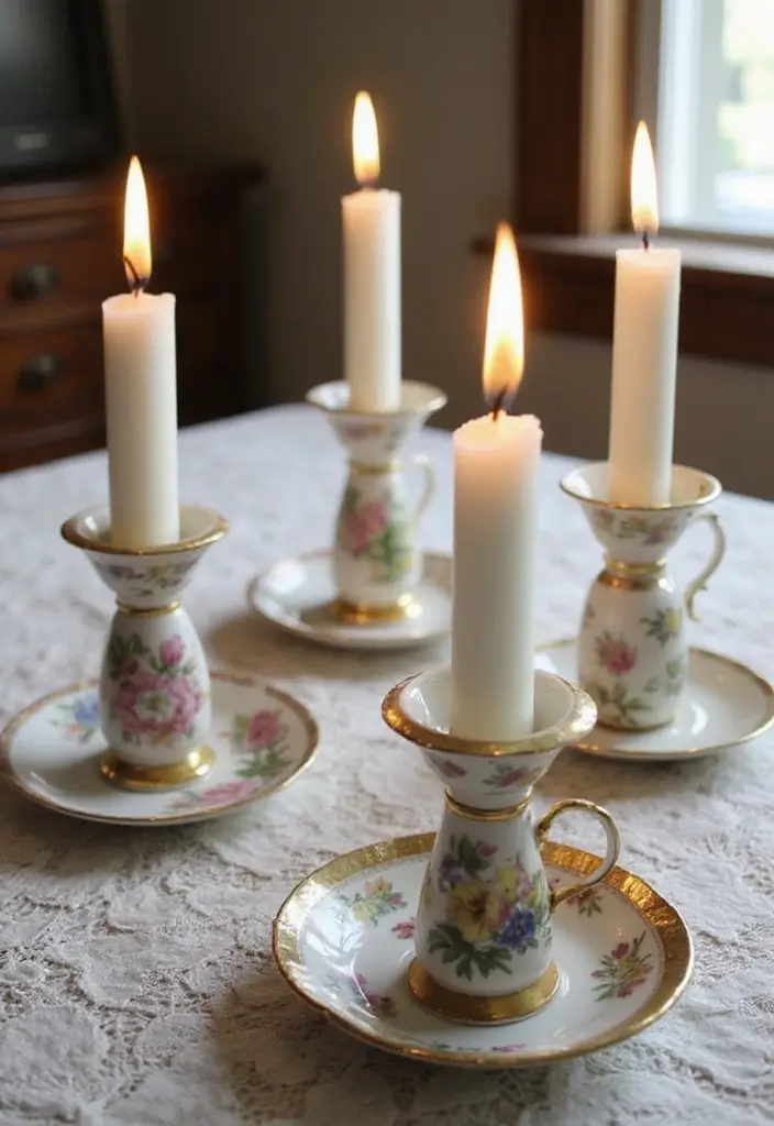 28 Candle Holder Decor Ideas for Every Style of Home 15 28 Candle Holder Decor Ideas for Every Style of Home - 5. Vintage Tea Cup Holders