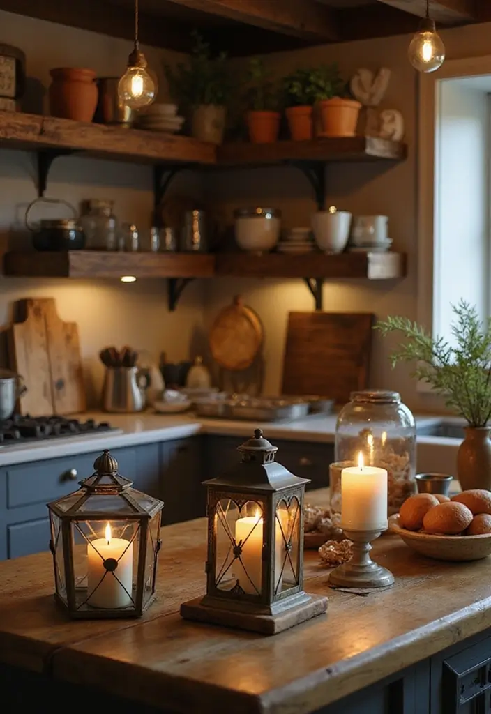 28 Home Decor Ideas with Candle Lanterns for Cozy Corners 47 28 Home Decor Ideas with Candle Lanterns for Cozy Corners - 13. Lanterns in the Kitchen