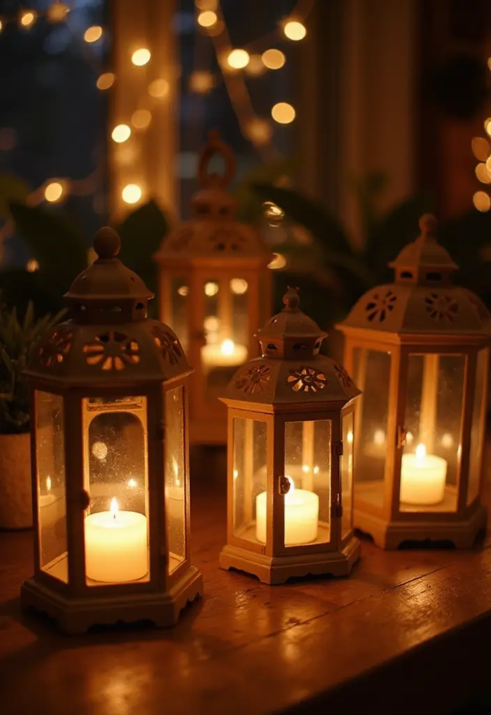 28 Home Decor Ideas with Candle Lanterns for Cozy Corners 65 28 Home Decor Ideas with Candle Lanterns for Cozy Corners - 21. Lanterns with Fairy Lights