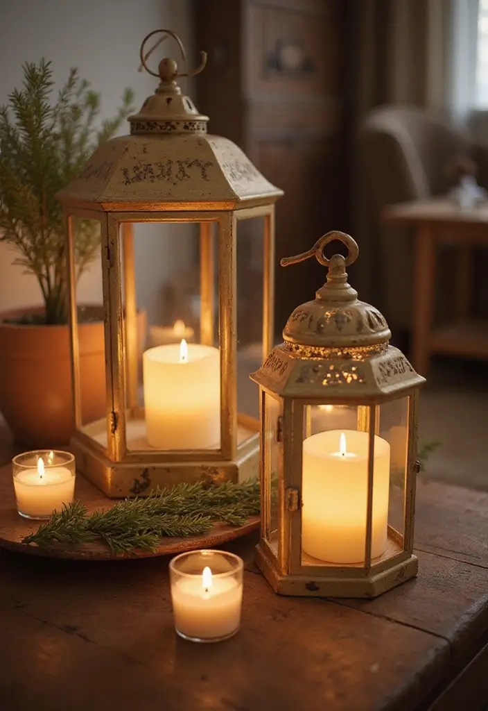 28 Home Decor Ideas with Candle Lanterns for Cozy Corners 108 28 Home Decor Ideas with Candle Lanterns for Cozy Corners - 28. Lanterns with Personalized Touches