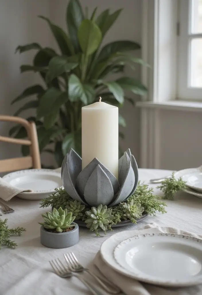 28 Lotus Candle Holder Decor Ideas That Add Serenity 1 28 Lotus Candle Holder Decor Ideas That Add Serenity - 1. Minimalist Lotus Candle Centerpiece
