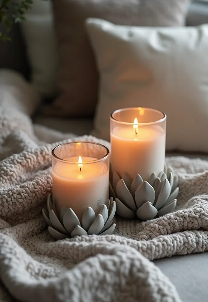 28 Lotus Candle Holder Decor Ideas That Add Serenity 59 28 Lotus Candle Holder Decor Ideas That Add Serenity - 15. Lotus Holders with Textured Fabrics