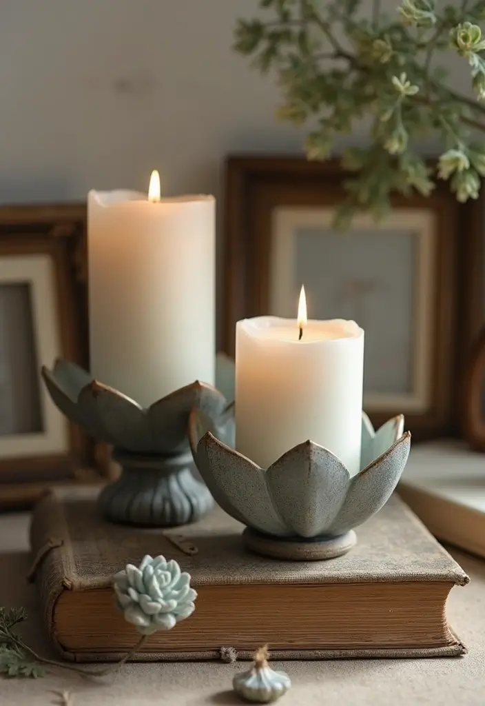 28 Lotus Candle Holder Decor Ideas That Add Serenity 68 28 Lotus Candle Holder Decor Ideas That Add Serenity - 18. Lotus Holders with Vintage Accents