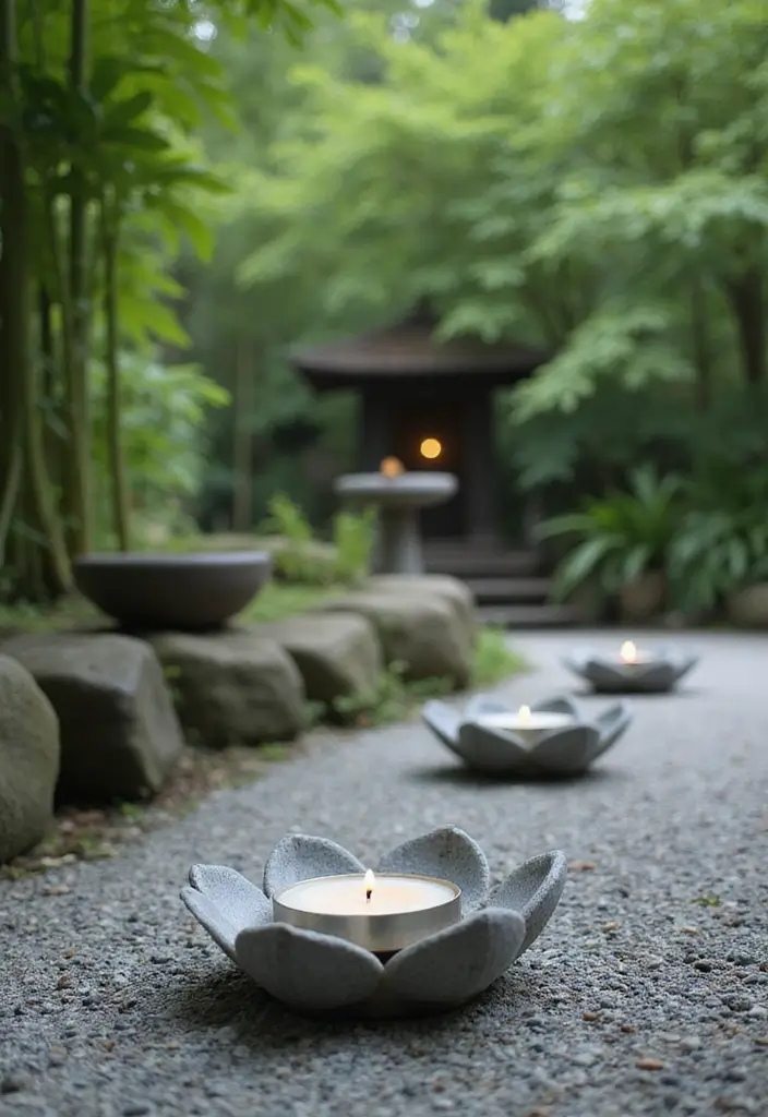 28 Lotus Candle Holder Decor Ideas That Add Serenity 8 28 Lotus Candle Holder Decor Ideas That Add Serenity - 2. Lotus Holders in a Zen Garden